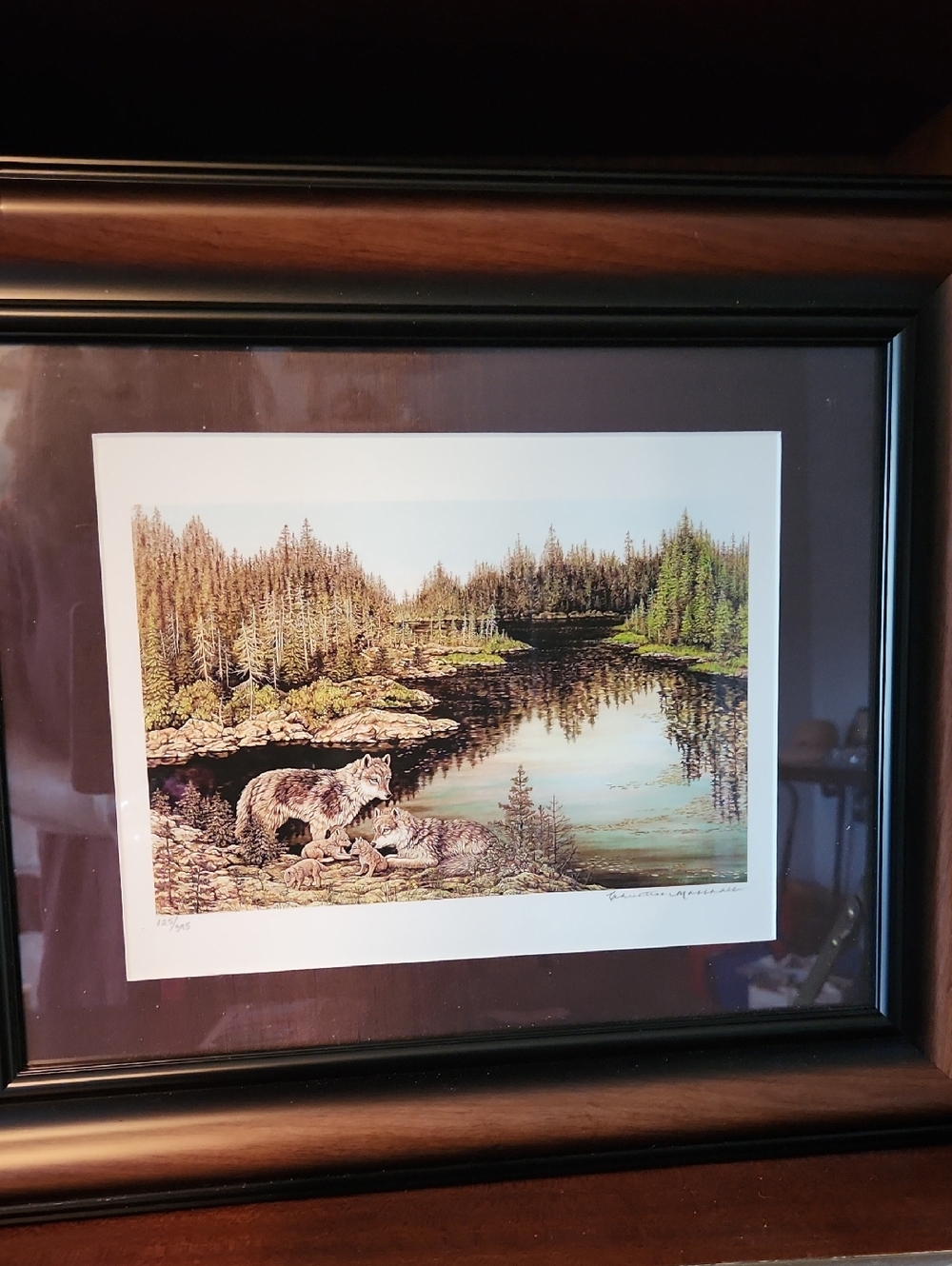 Framed Christine Marshall Wolf Art Print